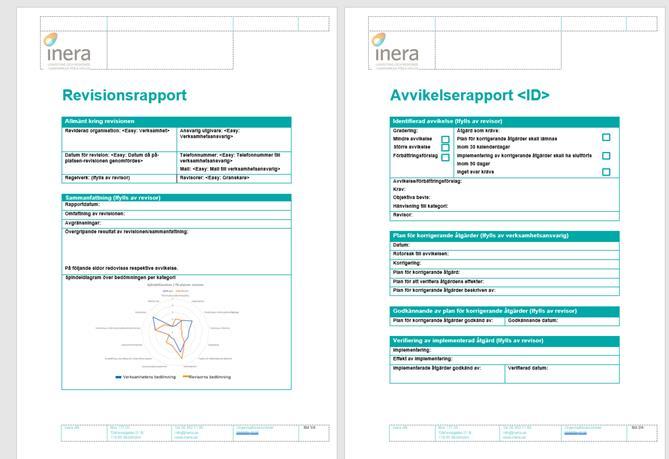 Revisionsrapporten Revisorn Verksamheten Allmänt Sammanfattning Plan för korrigerande åtgärder