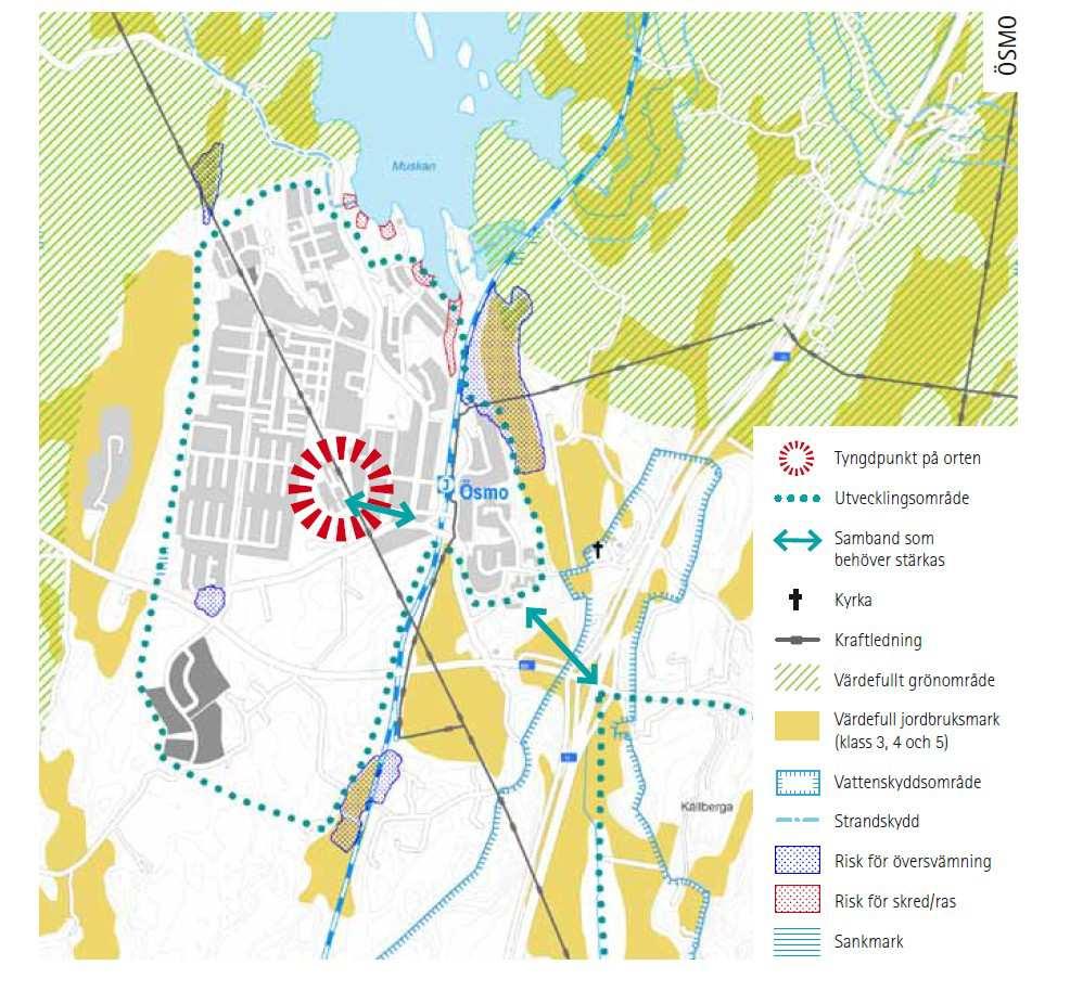 2018-01-30 Sida 4 KS/2016/0280/260-2 Karta från Översiktsplanen Strukturplan för Ösmo tätort I april 2016 upprättades en strukturplan för Ösmo tätort.