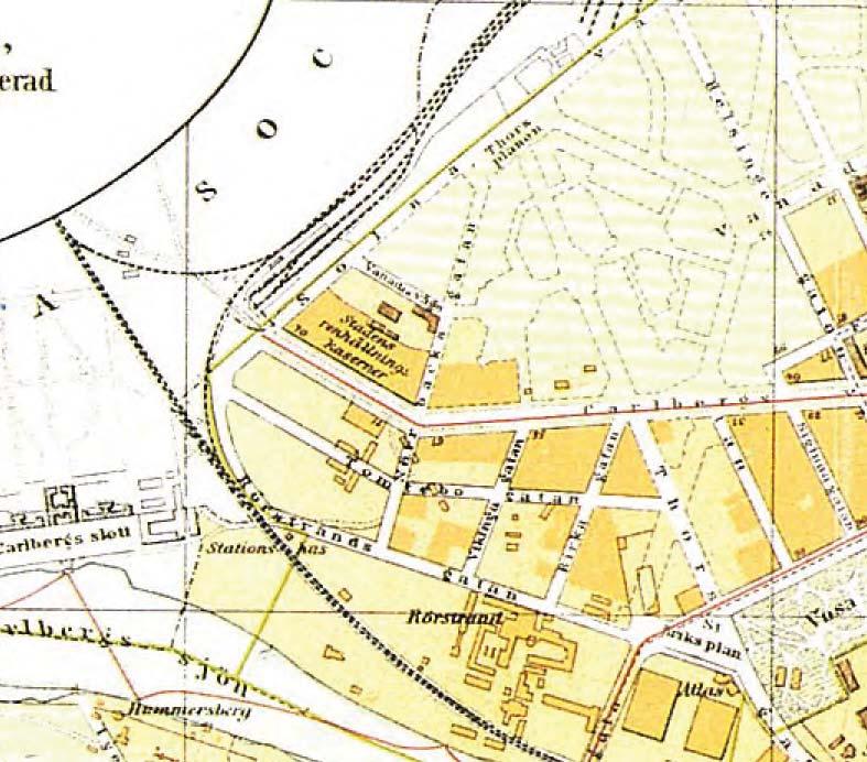 Utbyggnaden av området hänger ihop med Lindhagenplanen (866) och den redovisas väl på kartor från år 884, se kartbild nedan.