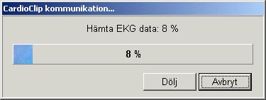 8. Att hämta data från card(x)plore Efter utförd registrering skall data överföras från card(x)plore monitorn till den på datorn installerade databasen.