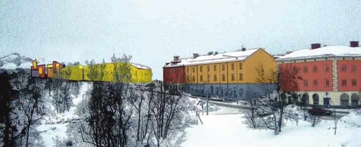 Konferensanläggning, turistinformation, café mm etableras för att samverka med Stadshuset och stärka dess vidare roll som en central punkt för invånarna i Kiruna.