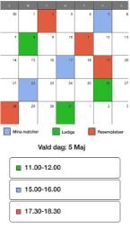 Röda dagar har bara matcher som är tagna, dessa har bara reservplatser kvar.
