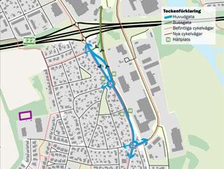 Den nya sektionen innebär tillsammans med hastigheten 40 km/tim att bullernivåerna beräknas sjunka till ca 60 dba.