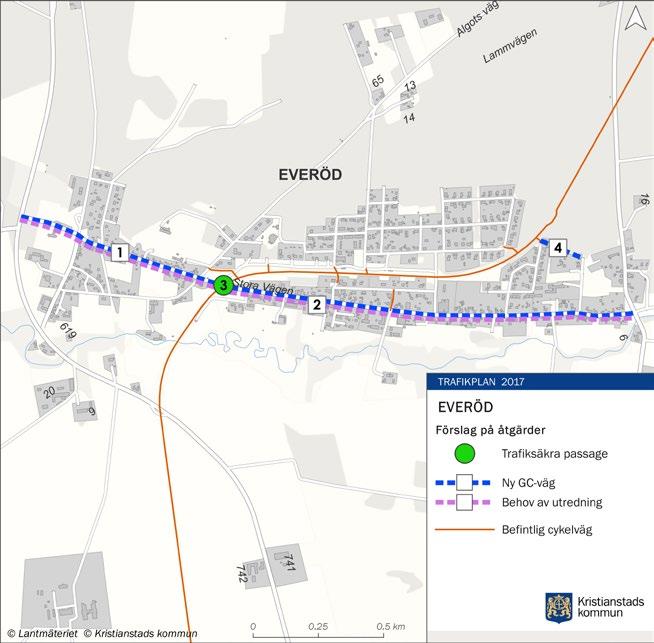 EVERÖD Huvudvägen genom Everöd är väg 1631 Stora vägen. Den trafikeras av ca 1 900 fordon per dygn och är generellt främst disponerad för motortrafiken.