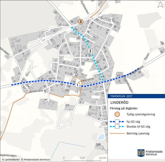 LINDERÖD Linderöd ligger på båda sidor om E22 som utgör en barriär i orten. Som Europaväg ställs stora krav på framkomlighet för motortrafiken. E22 trafikeras av ca 9700 fordon per dygn.