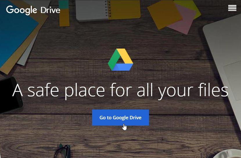 Från dator till Google Drive 1. Öppna din Google Drive mapp, enklast genom länken: https://drive.google.com/ 1.1. Om du ej är inloggad bemöts du av denna sida.