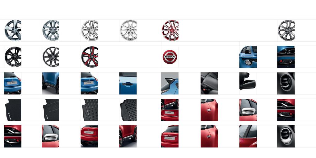 LÄGG TILL NISSAN ORIGINALTILLBEÖR LÄTTMETALLFÄLGAR NISEKO ATO KAMI XENA 16" OE Utan däcktrycksövervakning D0300-HV01A NISMO 17" OE Med däcktrycksövervakning D0C00-1KR7A Utan däcktrycksövervakning