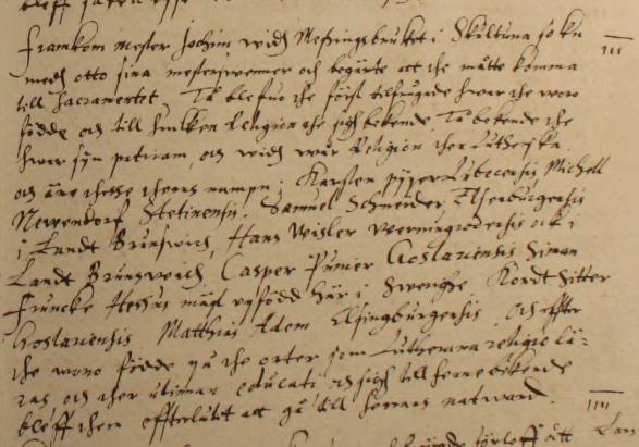 Bild 1: Domkapitlets protokoll över förhöret 7 oktober 1620. Källa: Domkapitlet i Västerås stift A1:2 fol. 75r. Foto: Göran Ekberg.