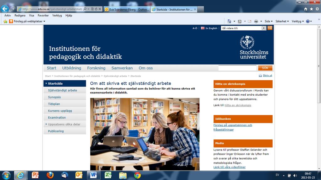 14 ktber 2013 BILAGA 1 Enkätundersökning m en webbresur