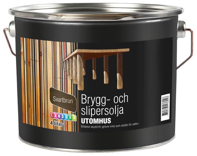 Landora Brygg- och Slipersolja Landora Brygg- och Slipersolja är baserad på alkydoljor och trätjära som ger ett effektivt och förebyggande skydd till grövre virke som bryggor och järnvägsslipers som