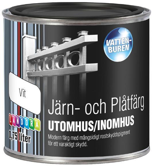 Landora Järn- och Plåtfärg Landora Järn- och plåtfärg är en modern färg som fungerar både som primer/grundfärg och täckfärg.