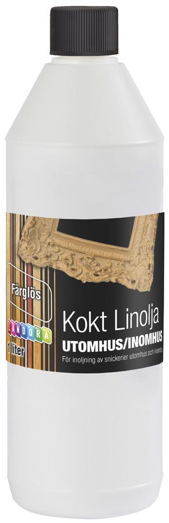 Landora Kokt Linolja Landora Kokt Linolja är en vegetabilisk olja som används för inoljning av snickerier, trädgårdsmöbler, båtar och bryggor, som inte ska övermålas med täckfärg.