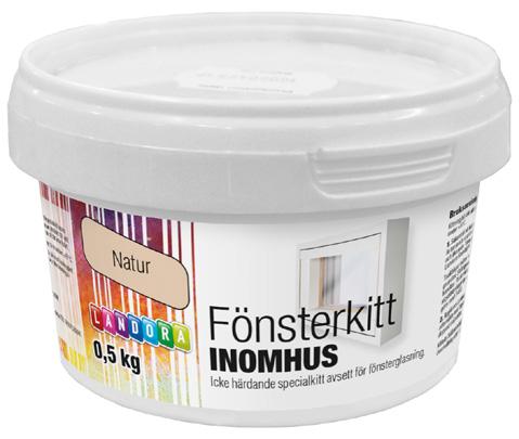 Landora Fönsterkitt Landora Fönsterkitt är ett icke härdande specialkitt som används vid fönsterglasning. Fungerar även utmärkt till att laga mindre håligheter i trä. Spricker inte och blir inte hårt.