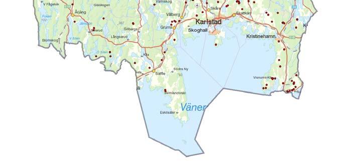 Figur 9: Kartan visar fördelningen i länet av de 296 rovdjursavvisande stängsel som satts upp under åren 2001-