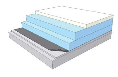 Betongstomme, takterrasser L:353 Plattor (lutning 1:100) Makadam 4-8 mm Fiberduk STYROFOAM TM 300 SL-A-N Tätskikt Avjämning (lutning 1:40) Betong Egenskaper Isoleringstjocklek U-värde [W/m 2 C]