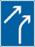 F7.6 Märket anger körfältsregleringen i följande vägkorsning eller på ett sådant