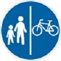 2 Märket anger en cykelbana och gångbana som löper parallellt.