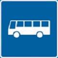 Märket placeras i färdriktningen vid taxistationens bakre gräns. E8 E9 Busskörfält E9.1 E9.2 Märket anger ett körfält som är reserverat för bussar.
