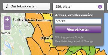 Kartor ytterligare tips Textsök för den