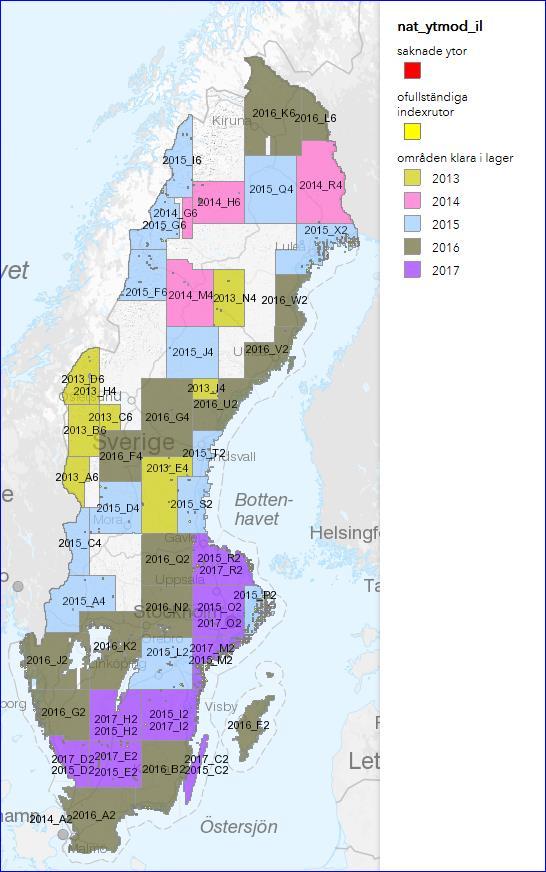 Ytmodell från flygbilder Höjdmodell utifrån flygbilder Följer planen/utfallet för bildförsörjningsprogrammet 0.5/1.