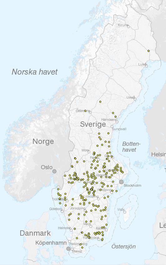 Tabell 5 Skydd mot olika rovdjur fördelat per län, avser unika företag (antal beviljade ansökningar är 396) Län Varg Lodjur Björn Totalt beviljade företag Stockholms län 6 6 Uppsala län 20 16 10 20