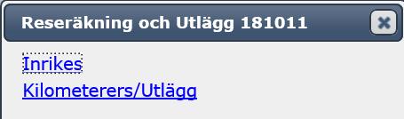 Välj Reseräkning och Utlägg Välj processen Kilometerers/Utlägg Fliken Kilometerersättning Under fliken