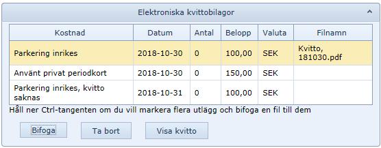 Klicka på för att komma tillbaka till fliken Utlägg. Klicka på fliken Sammanställning.