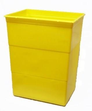 Typgodkända plastboxar (25, 50 eller 60 liter) för smittförande/kliniskt avfall (för uppsamling av större mängder avfall). Förpackningarna kan beställas via Varuförsörjningen.