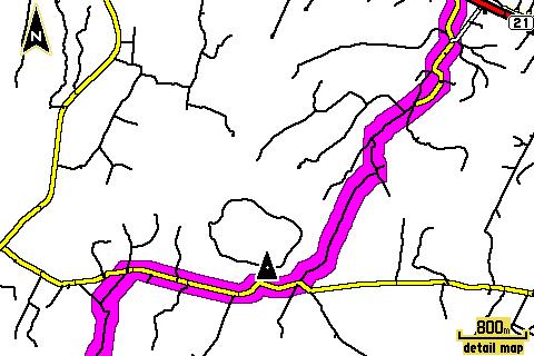 2017.07.01 Sida 4 Döljer ruttlinjen vägtypen? Alla nyare Garmin har det grava felet att ruttlinjen döljer vägtypen. 276Cx är tyvärr inget undantag.