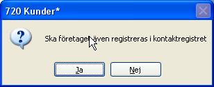 När du i rutin 726 Kontakter valt fram den kontakt du ska utgå ifrån, klicka på häftstiftet och välj därefter knappen Ny. Fälten för kontaktens namn töms.