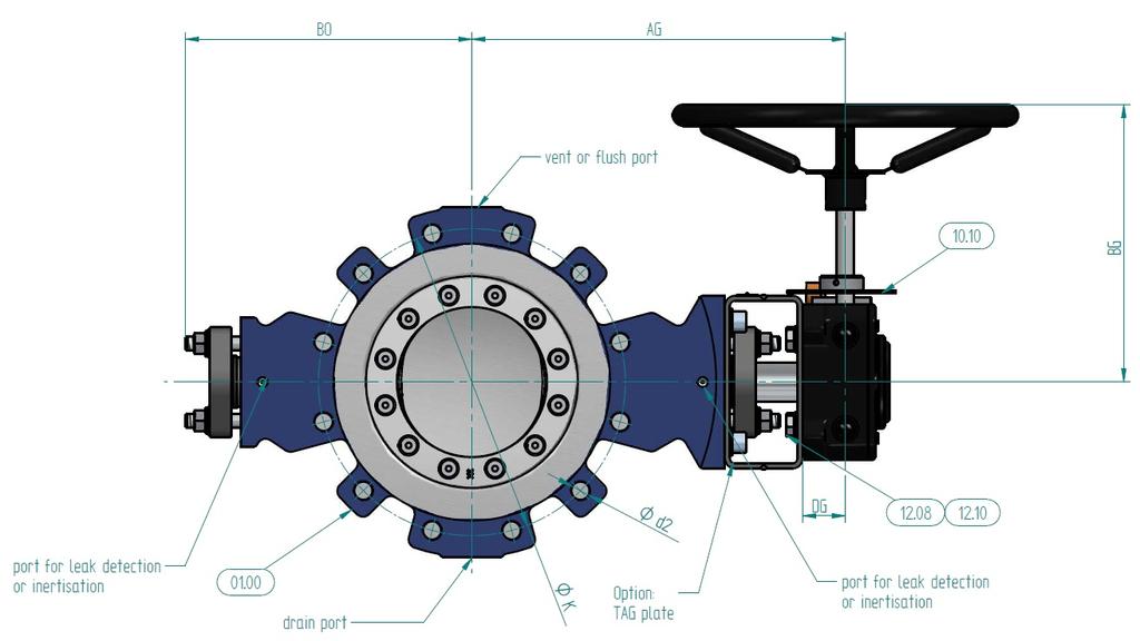 8 ANSI cl 150 ANSI cl 300 DN NPS Ø K antal d2 Ø K antal d2 100 4" 190.5 8 5/8" UNC 200 8 3/4"-10UNC 125 5" 215.9 8 3/4" UNC 234.9 8 3/4"-10UNC 150 6" 241.3 8 3/4" UNC 269.9 12 3/4"-10UNC 200 8" 298.