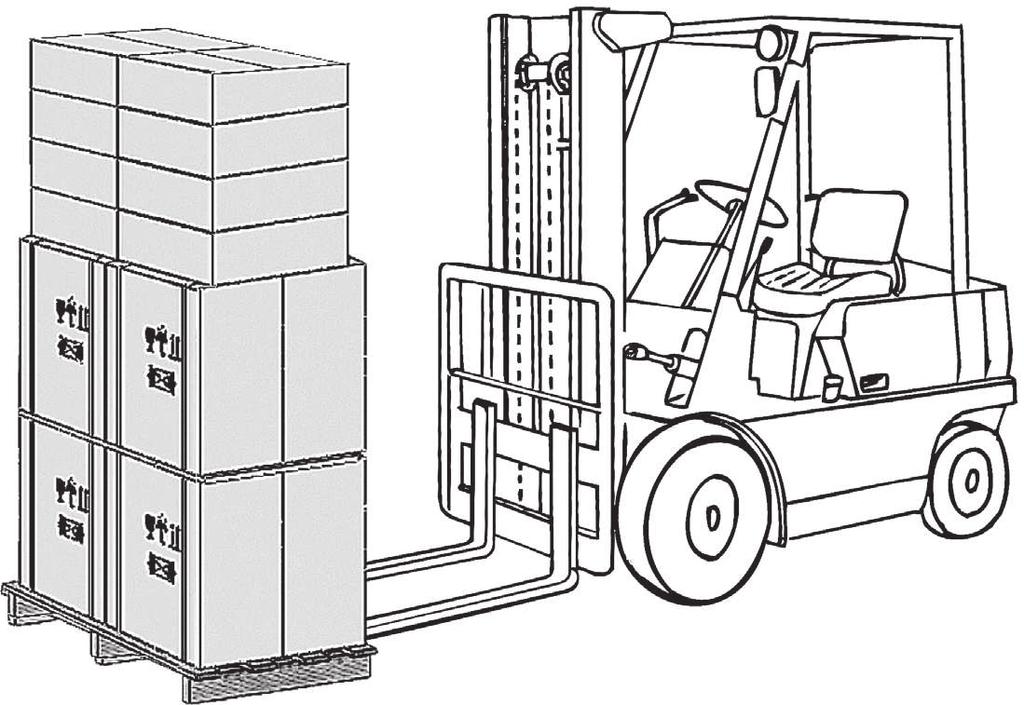 Transport av topp eller sidoanslutet aggregatet med gaffeltruck eller handtruck 2 a Aggregatet transporteras med