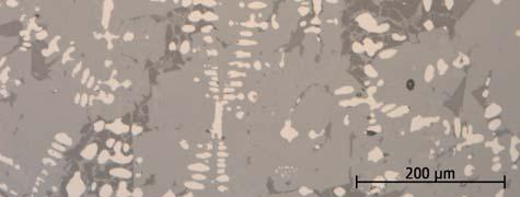 Detalj som visar förekomst av hercynit som med hjälp av topografiska effekter i mikroskopet kan skiljas från olivin (Se föregående bild där båda är likartat grå.