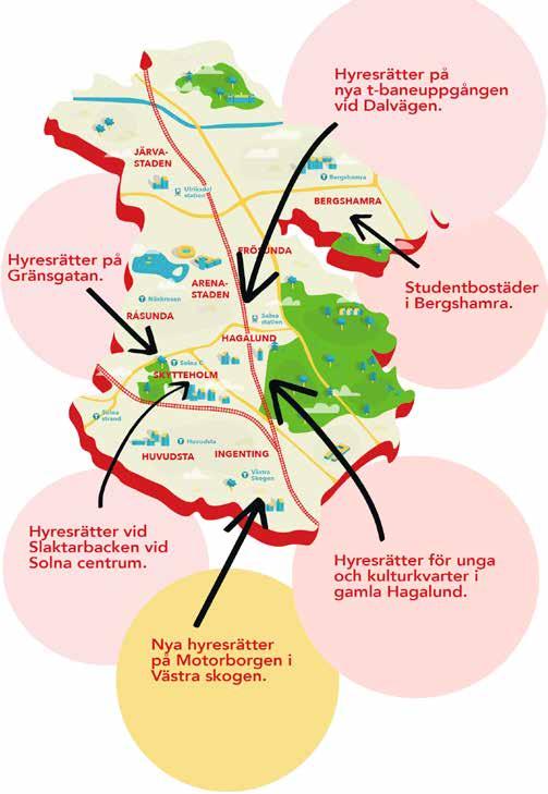 HÄR VILL VI BYGGA HYRESRÄTTER I SOLNA BYGG 500 HYRESRÄTTER I SOLNA. VARJE ÅR. Visste du att endast 9 % av alla bostäder som byggdes i Solna mellan 2010 och 2017 var hyresrätter?