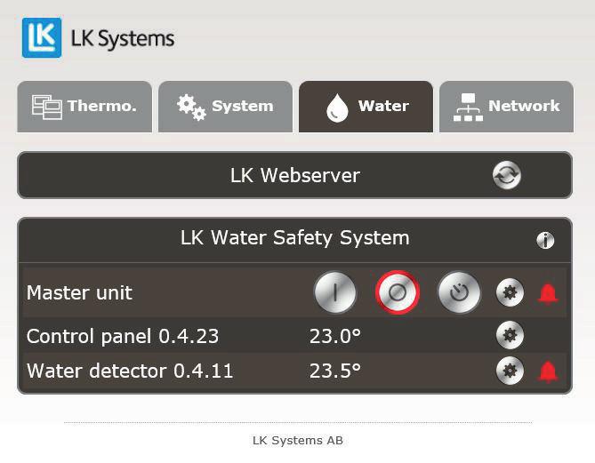 Menyflik Water 3 4 5 Menyflik System Under fliken System kan övergripande funktioner för systemet ställas in, dvs.