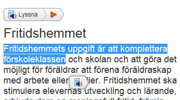 Webbutveckling Sida 33 / Se till att det går att lyssna på innehållet En skärmläsare kan göra textinnehåll mer tillgängligt för personer med lässvårigheter eller nedsatt syn eller med annat modersmål