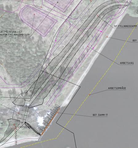 Damm 18 Grundläggning ny Fyllningsdamm Grundläggningsförhållanden Jordlager - Sandig grusig morän inslag av finmaterial, silt, ler Blockig/blockrik - K-värden: 5*10-4 - 5*10-8 m/s