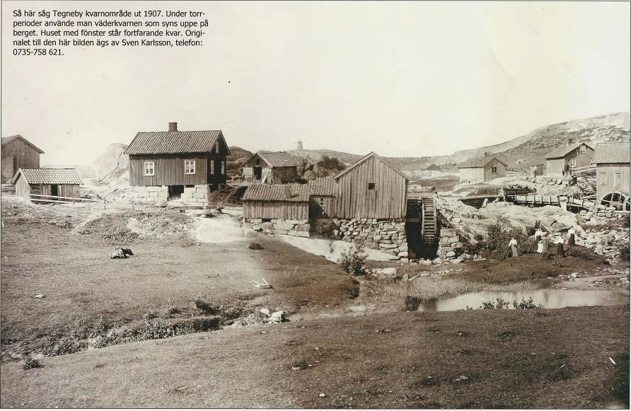 Bild 3. Tegneby kvarnområde 1907. Fotot utlånat av kvarnägaren, Sven Karlsson. Beskrivning av nuvarande fisktrappa Vid kvarndammen finns en fisktrappa som anlades 2002.