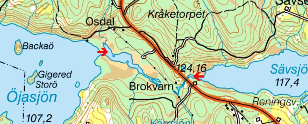 Torestorpsån (Öjasjön- Sävsjön) Torestorpsån, sträckan mellan Öjasjön och Sävsjön är ca 1,1 km lång. Ån rinner i sina nedre delar i ett lugnflytande lopp genom våtmarker.