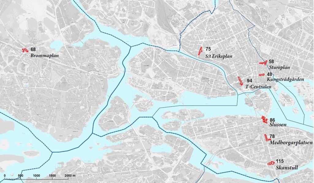 Särskilt olycksdrabbade platser Ett sätt att identifiera särskilt utsatta områden i trafiken är att plotta ut olycksdata från STRADA i ett kartprogram (GIS 16 ) och med hjälp av olika villkor