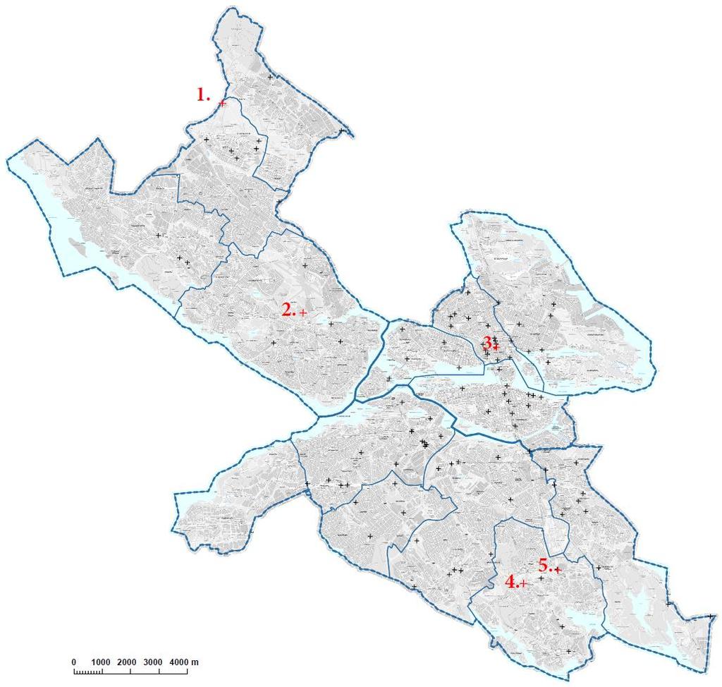 Ungefär lika många dödsolyckor sker i söderort som i innerstan, medan västerort är minst drabbat.