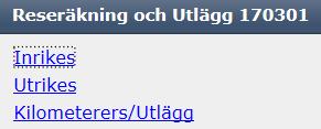 Välj Reseräkning och Utlägg Välj processen Inrikes Fliken Förrättning Fliken Förrättning är nu öppen och