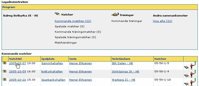 Händelserapporteringen öppnas i samma fönster. 2.4.2 Via resultatrapportering 1. Välj tävling i menyn till vänster. 2. Klicka på resultatrapportering 3.