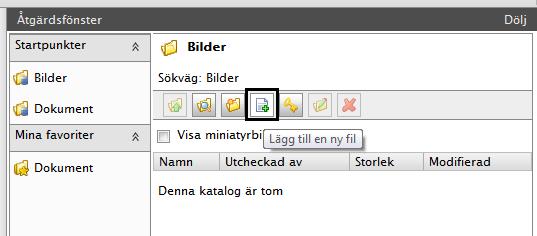 Länkar Ladda upp nya dokument 3. Välj Lägg till ny fil i menyn eller högerklicka på mappen och välj Lägg till ny fil. 4.