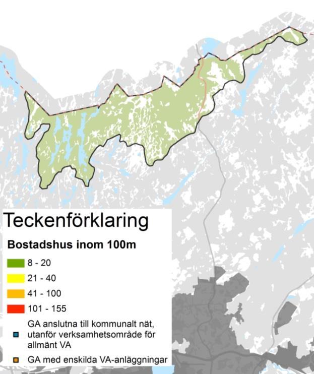 4.12 Flagerån Korta fakta om delområdet Antal bostadshus: Omvandlingstrend: Avloppslösning: Dricksvattenlösning: Antal områden med utpekade i Bilaga 5 Ekologisk status, ytvattenförekomst Påverkat av