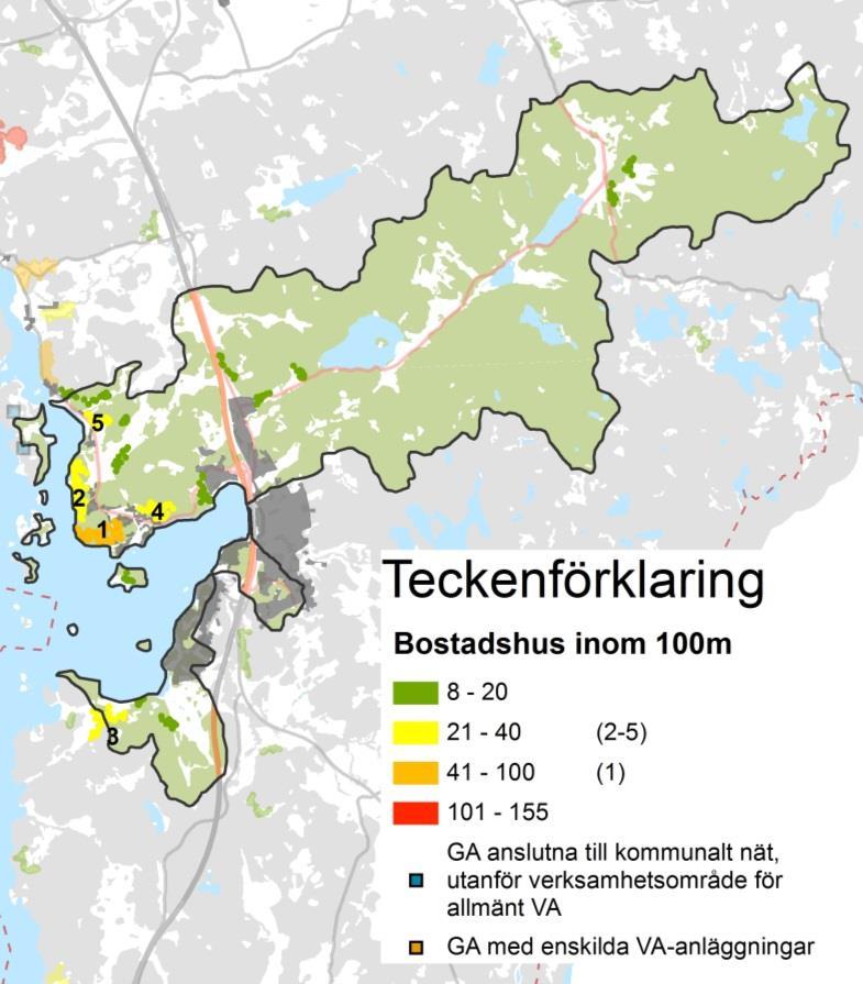 4.16 Ljungs kile Korta fakta om delområdet Antal bostadshus: Omvandlingstrend: Avloppslösning: Dricksvattenlösning: Antal områden med utpekade i Bilaga 5 Ekologisk status, ytvattenförekomst Påverkat