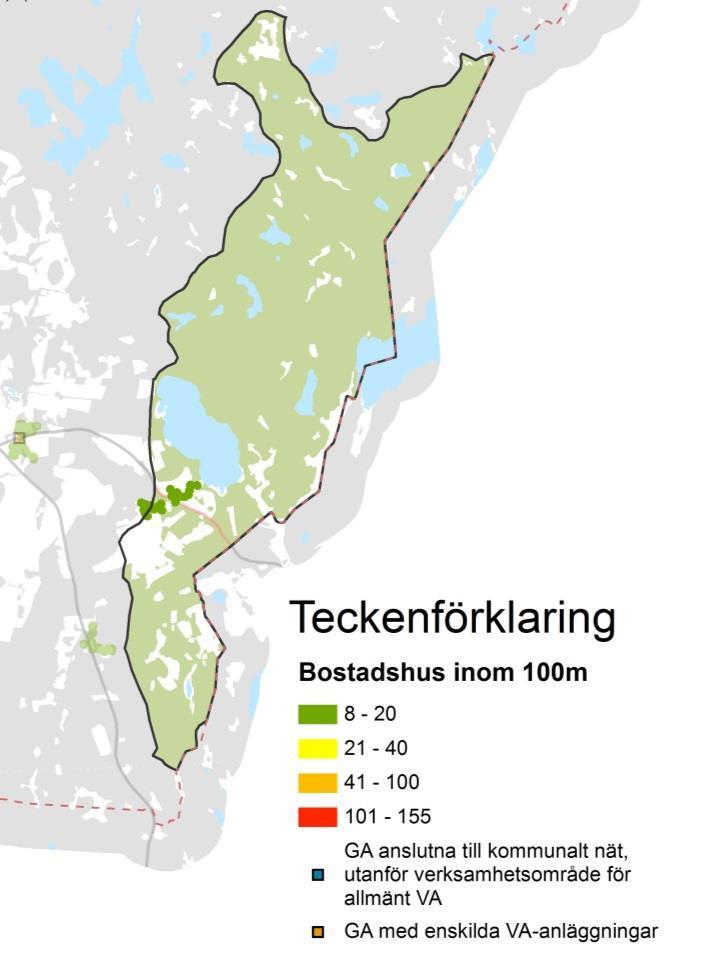4.19 Store Väktor Korta fakta om delområdet Antal bostadshus: Omvandlingstrend: Avloppslösning: Dricksvattenlösning: Antal områden med utpekade i Bilaga 5 Ekologisk status, ytvattenförekomst Påverkat