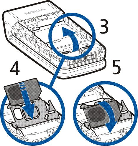3. Sätt nageln i mitten av SIM-kortshållaren av metall. Släpp sedan upp så att SIM-korthållaren öppnas. 4.