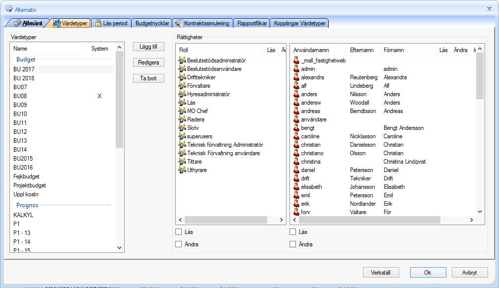 Använd simuleringsalternativet för att testa beräkning innan skarp beräkning görs. BUDGETALTERNATIV SKAPA BUDGET ELLER PROGNOSALTERNATIV Man kan skapa flera olika budgetalternativ i systemet.