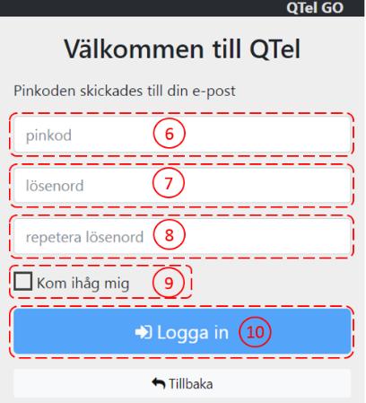 Tryck på Glömt lösenord /Skapa nytt konto 4.